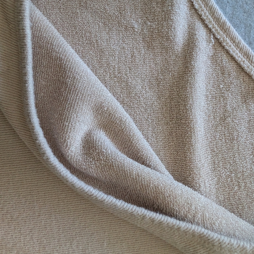 One Shoulder Ribbed Knit Long Sleeve Bodysuit Size S Beige Cream Neutral Glam image 5